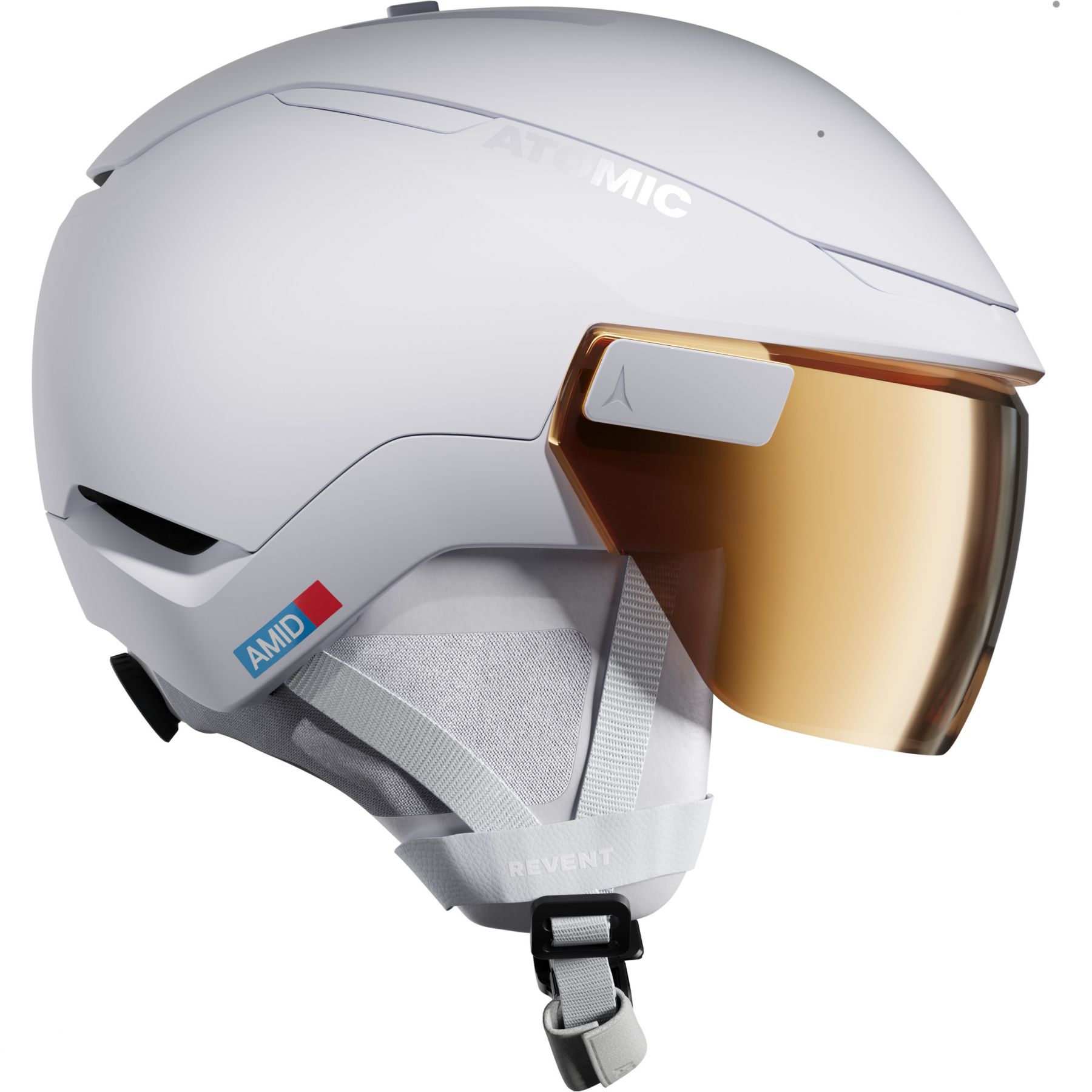 Atomic Revent GT Amid Visor HD Photo, skihjelm med visir, hvid