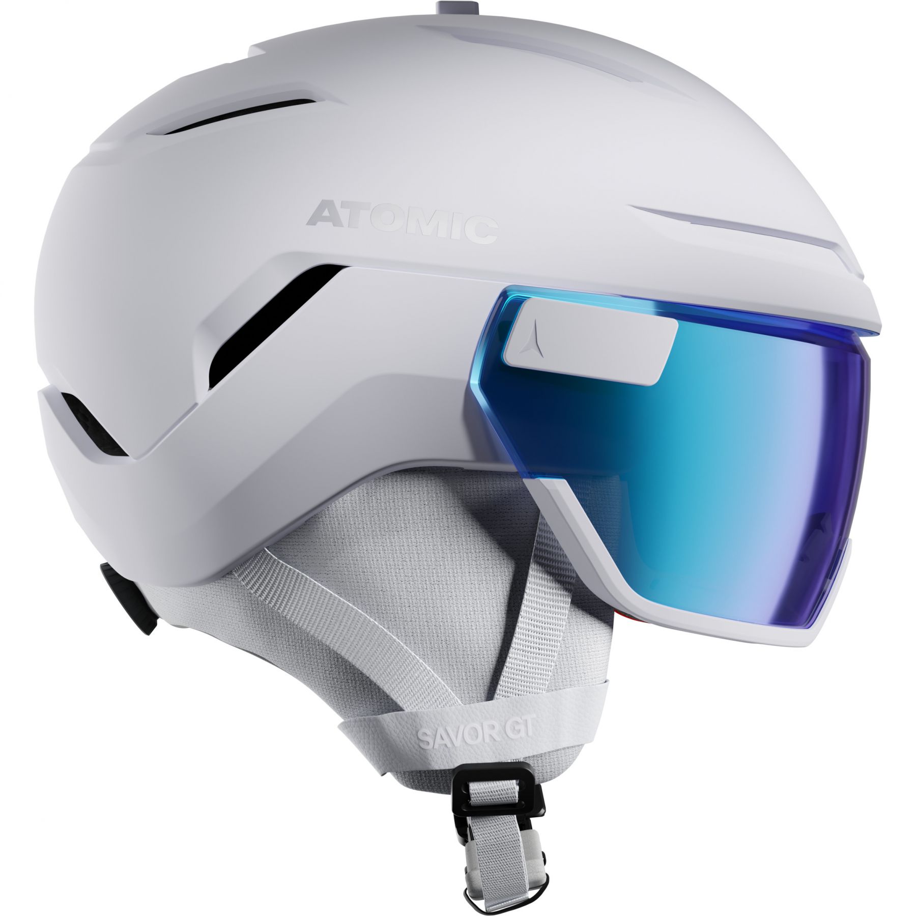 Atomic Savor GT Visor Stereo, skihjelm med visir, hvid