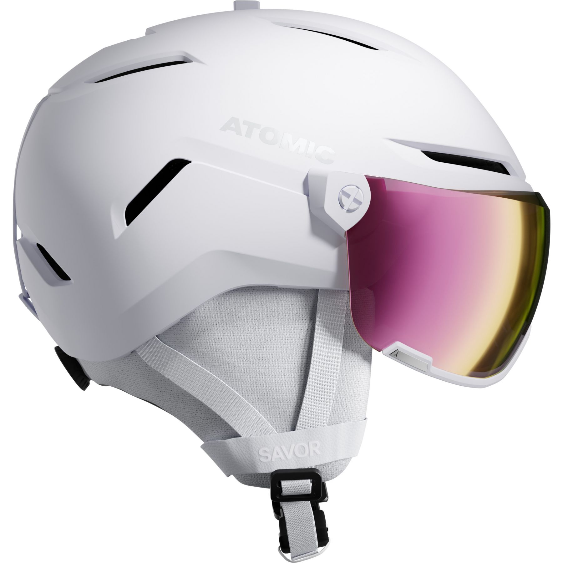 Atomic Savor Visor HD, skihjelm med visir, hvid