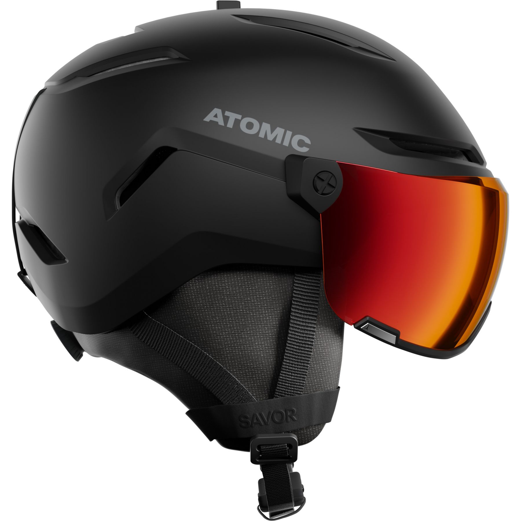 Atomic Savor Visor Stereo, skihjelm med visir, sort