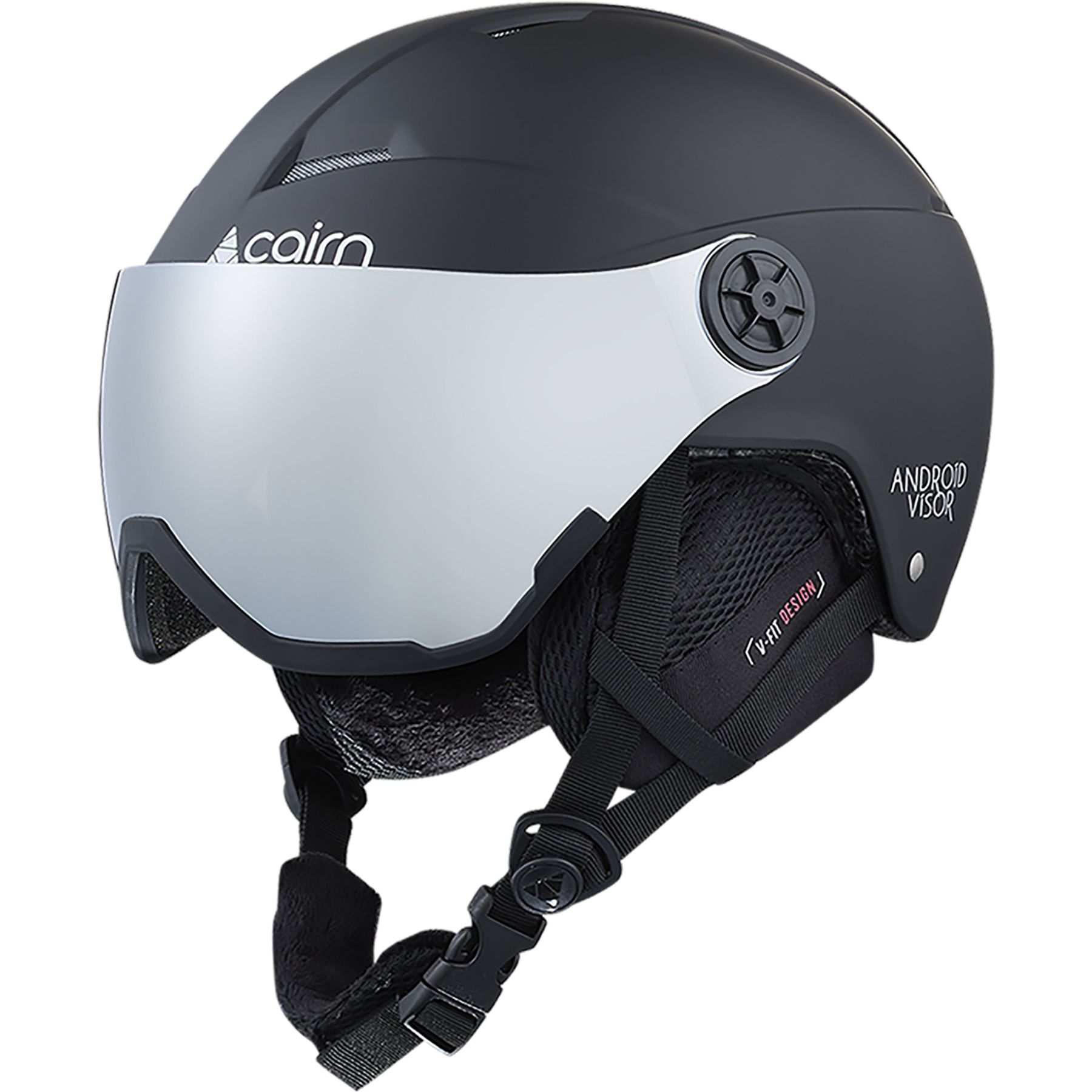 Cairn Android Visor, skihjelm med visir, junior, sort