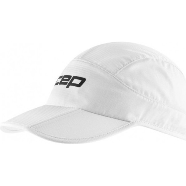 CEP Core Run Foldable Cap Farve: Hvid - Letvægts løbekasket til optimal komfort og beskyttelse