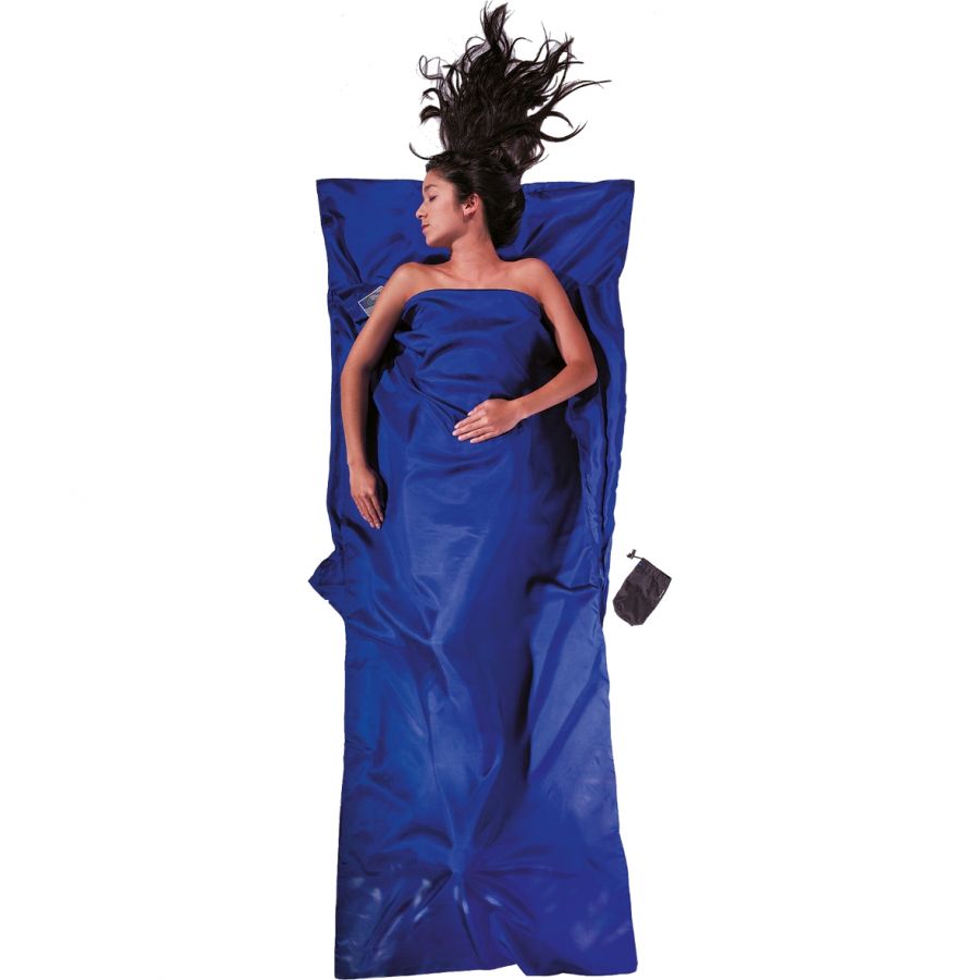 Cocoon Travelsheet,100% Silk, Ultramarine Blue - Lagenpose