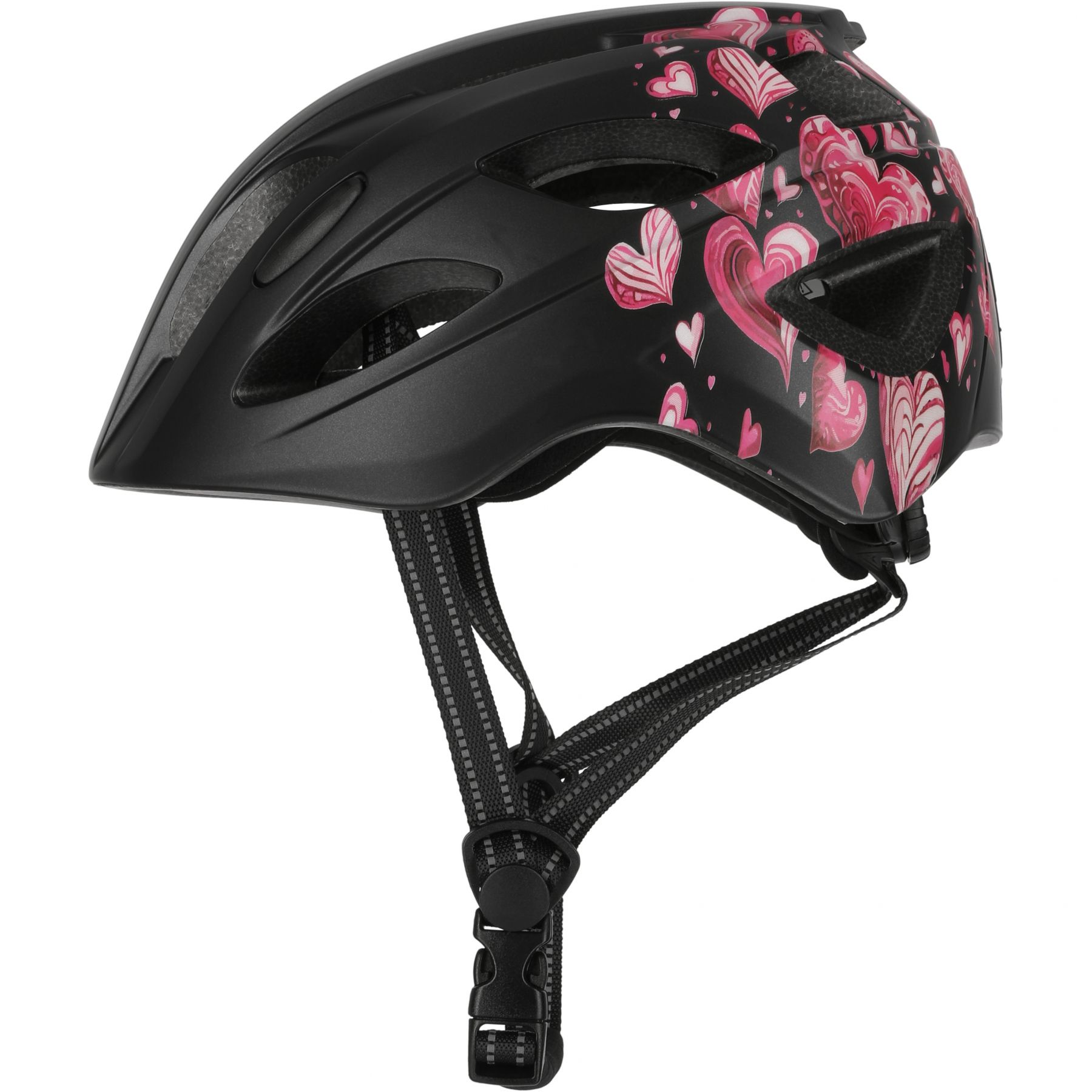 Crazy Safety Cool Heart, cykelhjelm, junior, sort/pink