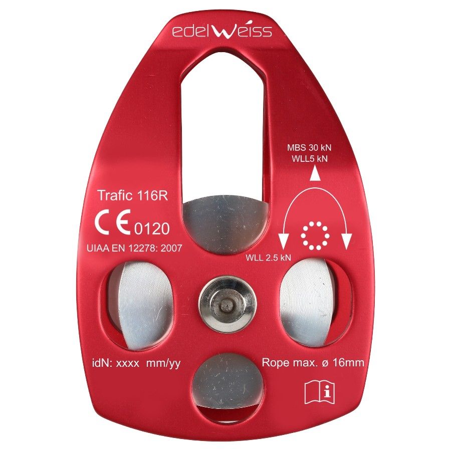 Edelweiss Single Pulley Trafic 116r Ball Bearings - Klatreudstyr