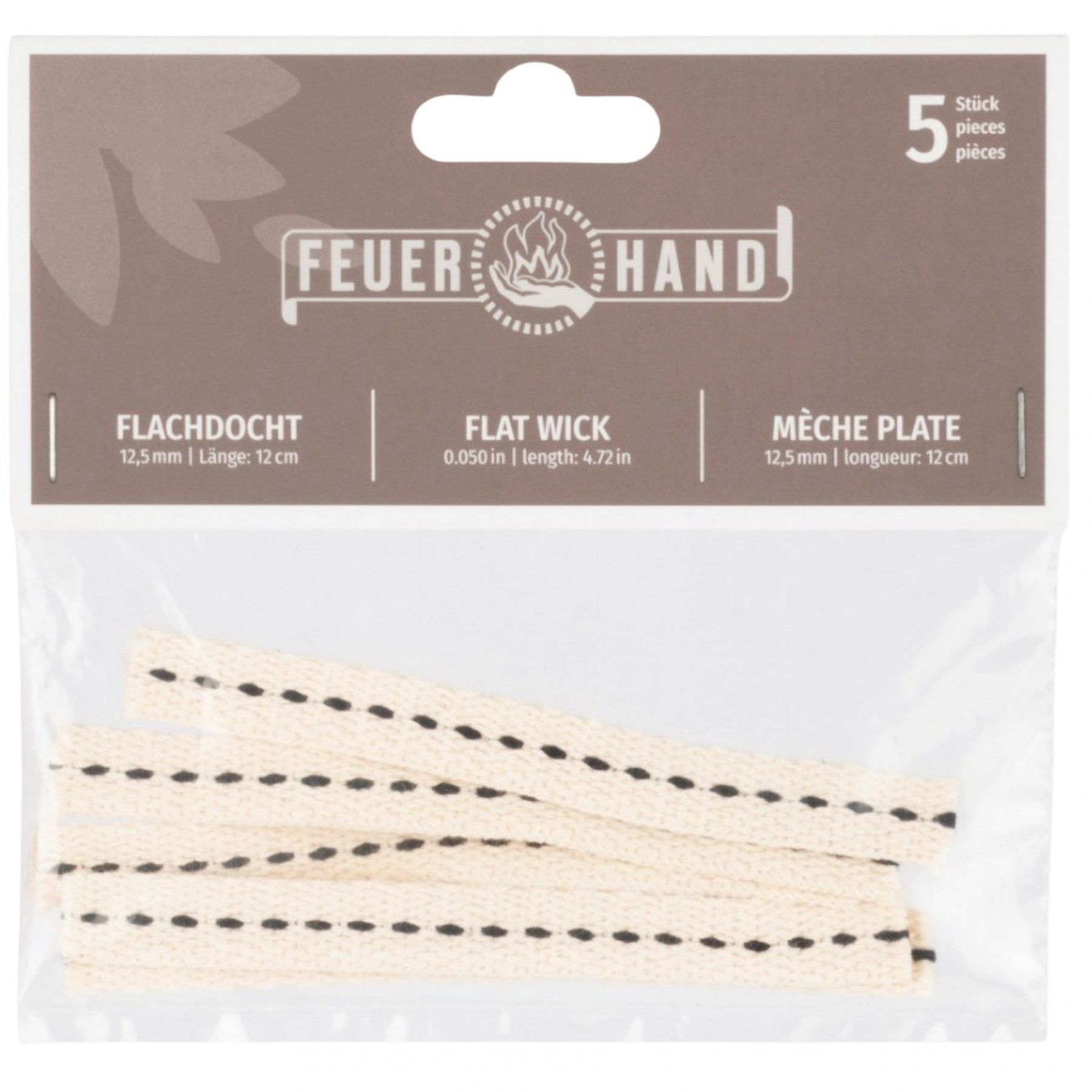 Feuerhand Flat Wick 12 Cm For Feuerhand 276 (5 Pcs - Lygteholder