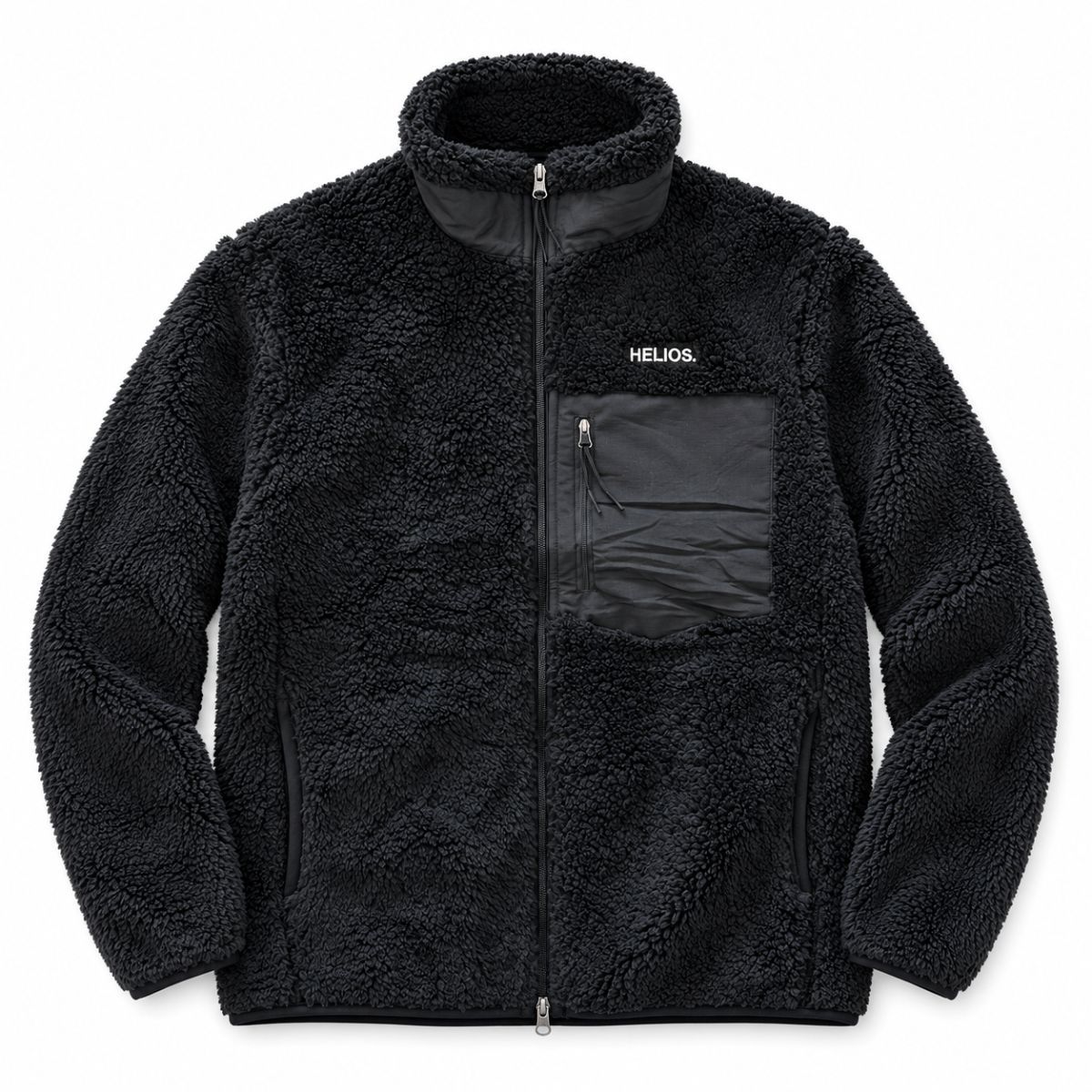 HELIOS Fjord Quilted, fleecetrøje, sort