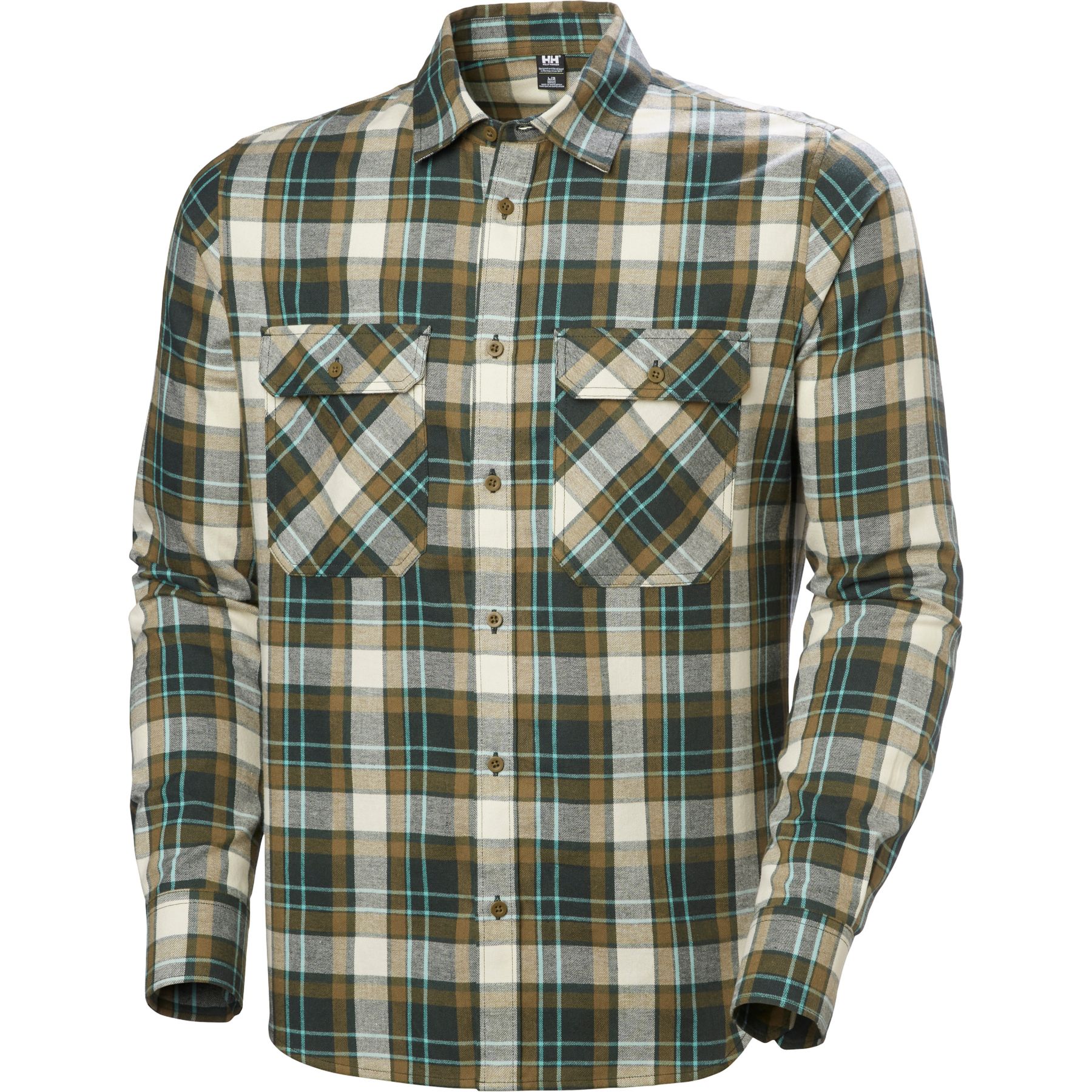 Helly Hansen Lokka Flannel LS Shirt, skjorte, herre, grøn/brun