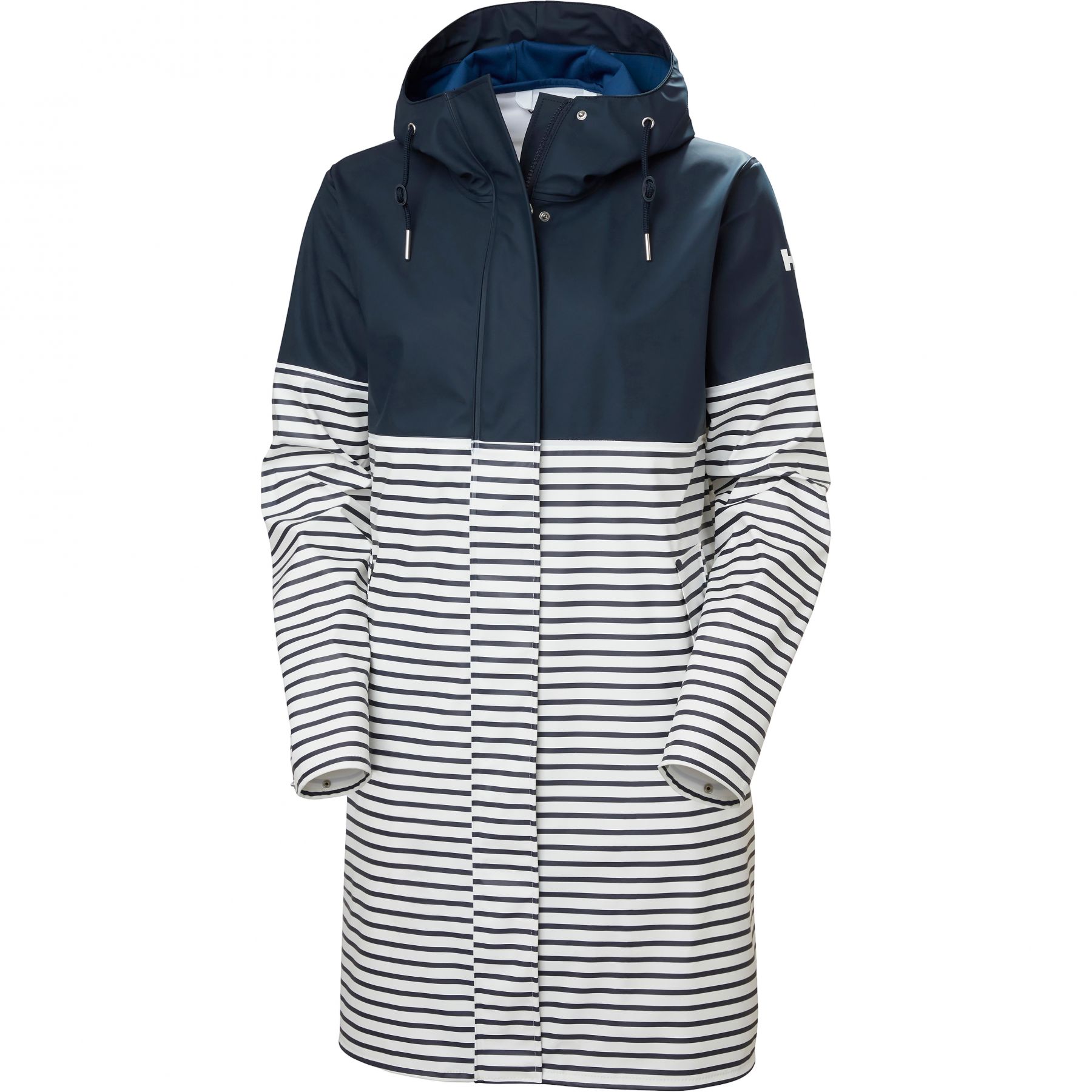 Helly Hansen Moss Block PU, regnfrakke, dame, navy/hvid