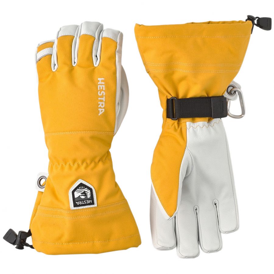 Hestra Army Leather Heli Ski, skihandsker, gul