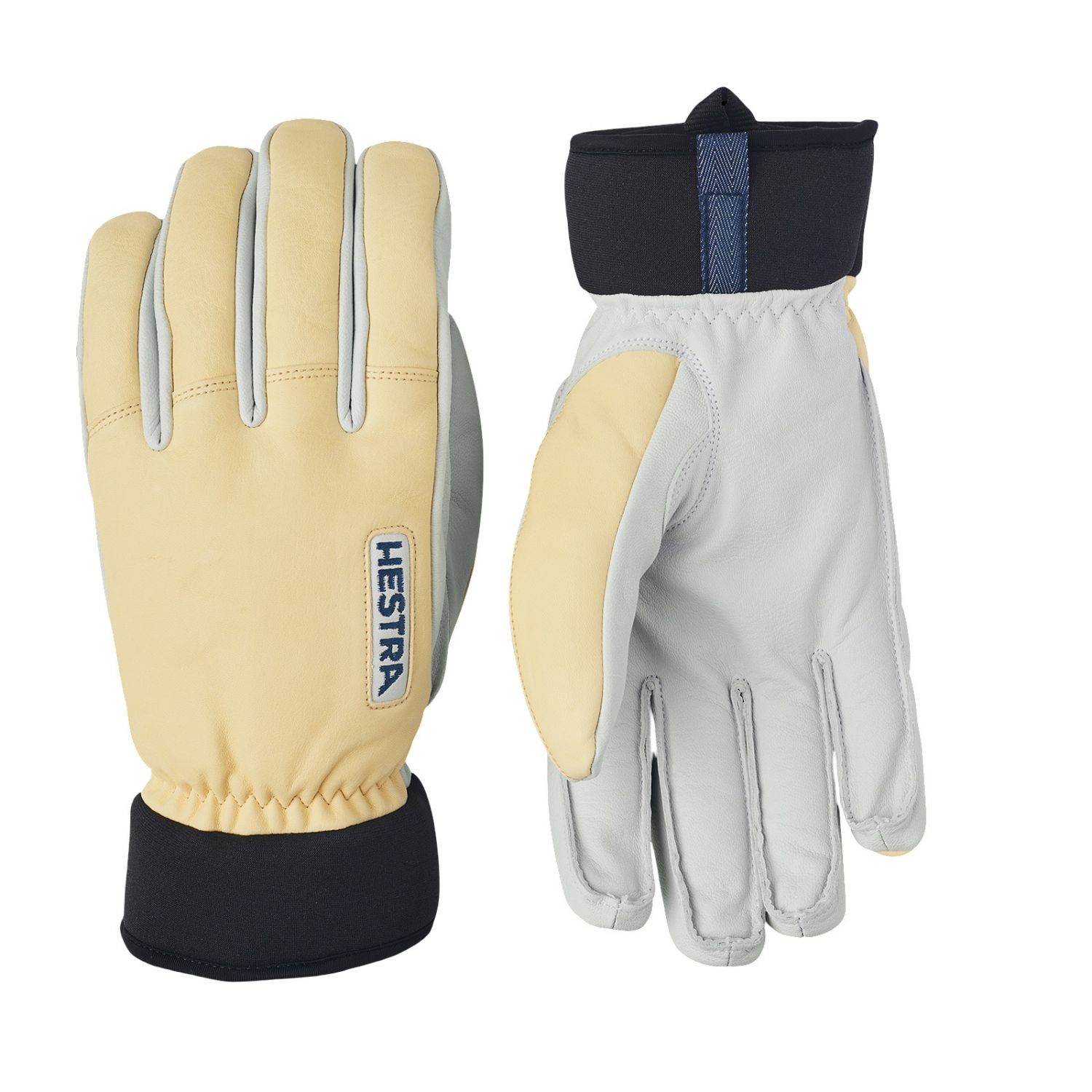 Hestra Army Leather Wool Terry, skihandsker, herre, gul