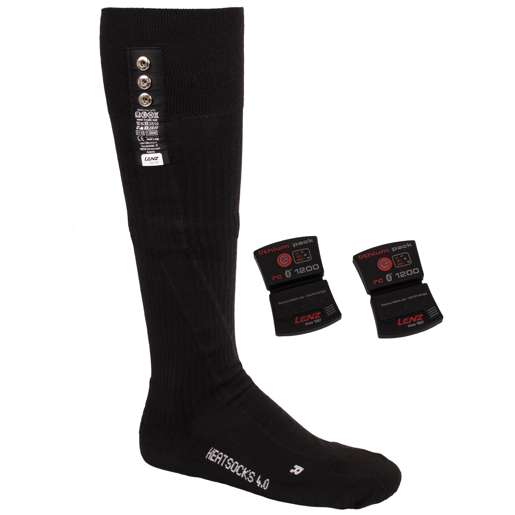 Lenz Heat Sock 4.0 + Lithium Pack, black