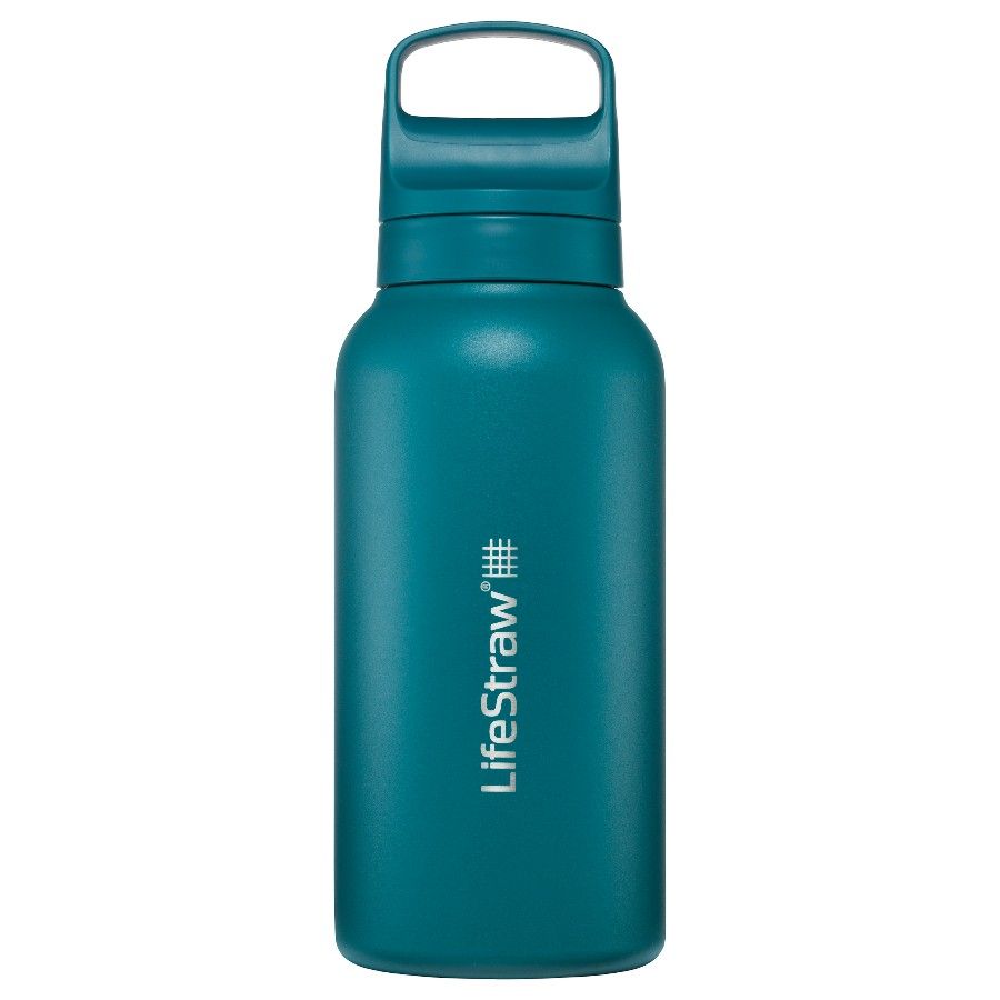 Lifestraw Go 2.0 Stainless Steel Water Filter Bottle, Laguna Teal, 1 L, grøn/blå