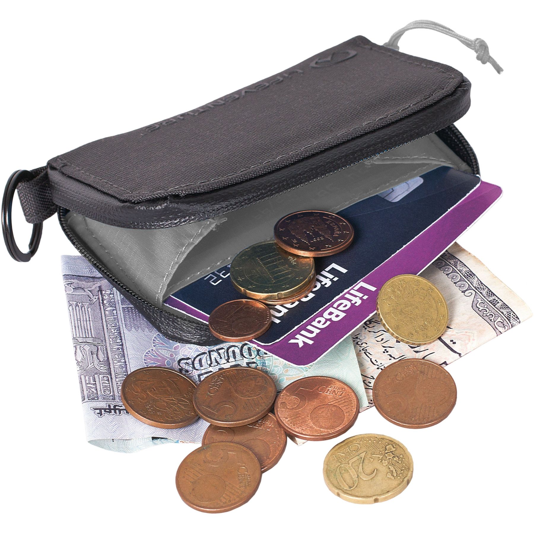 Lifeventure Rfid Coin Wallet, Recycled, Grey - Pung