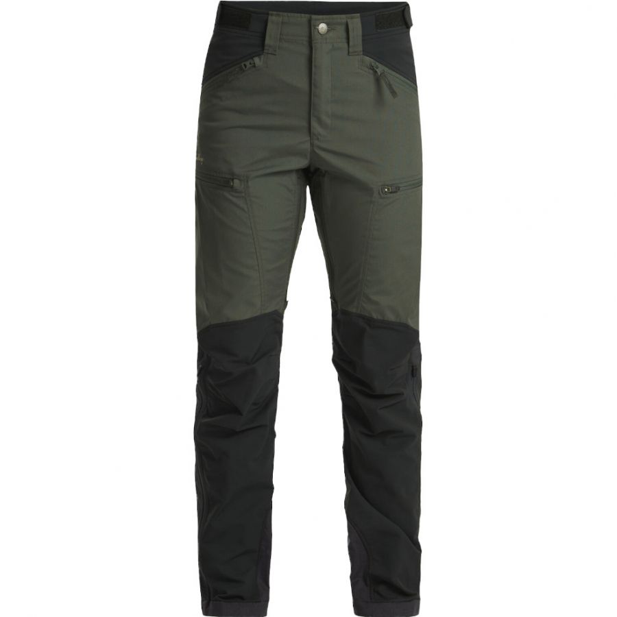 Lundhags Makke High Waist Curved Pant W - Dame Vandrebukser - Grøn/Sort - 48(4XL)