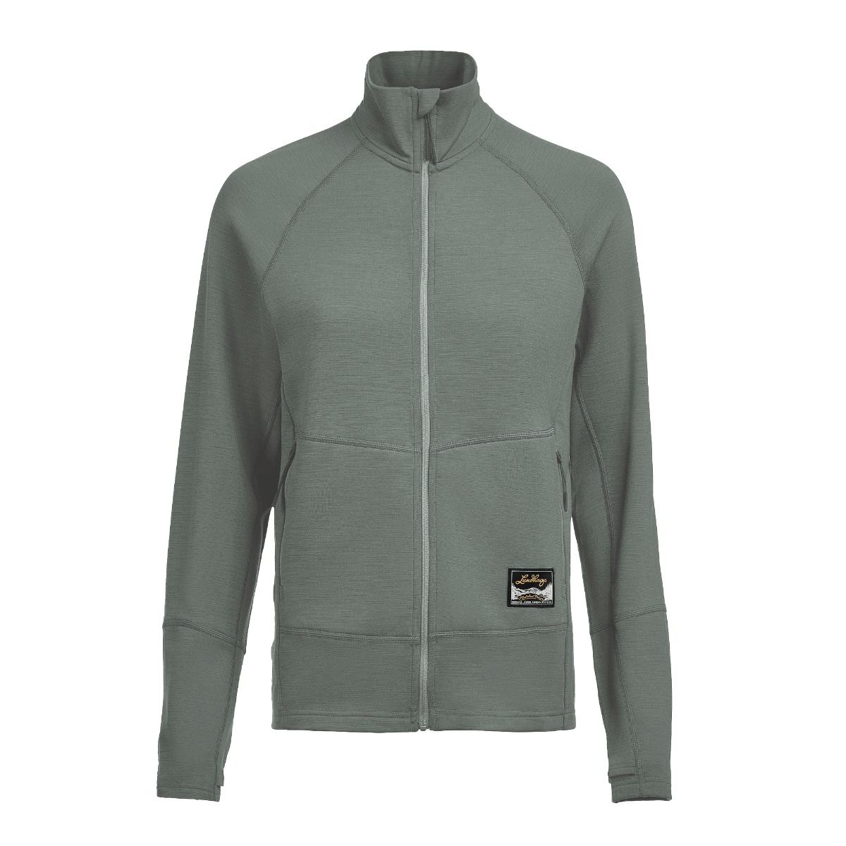 Lundhags Tived Merino Full Zip W, mellemlag, sort, grøn