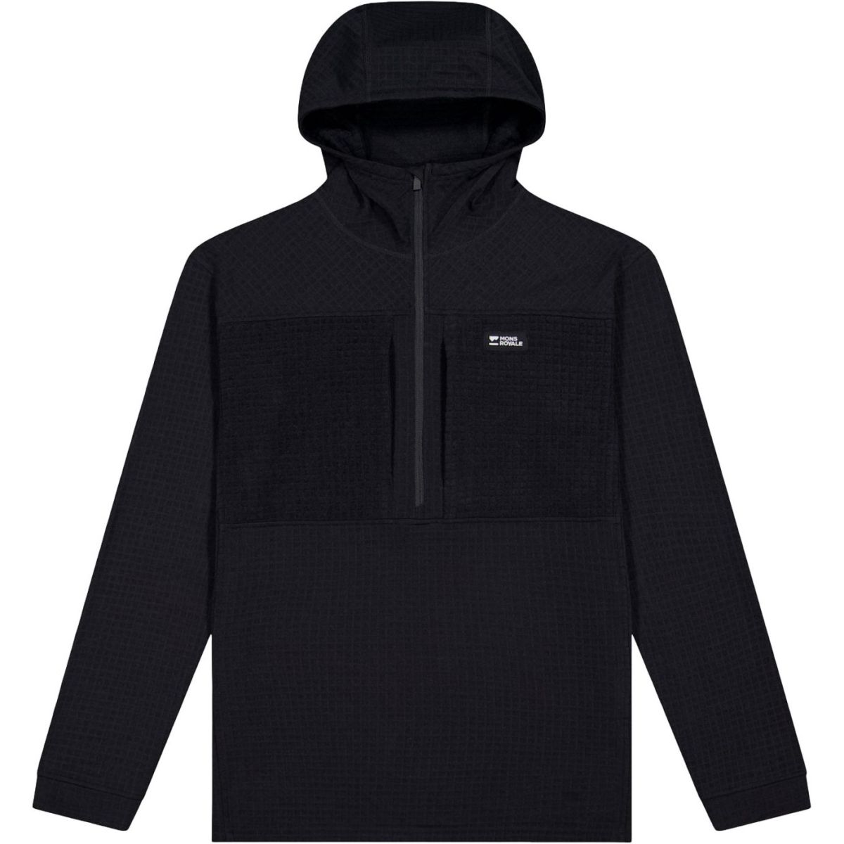 Mons Royale Offgrid Merino Fleece 1/2 Zip Long Sleeve, fleecetrøje, herre, sort