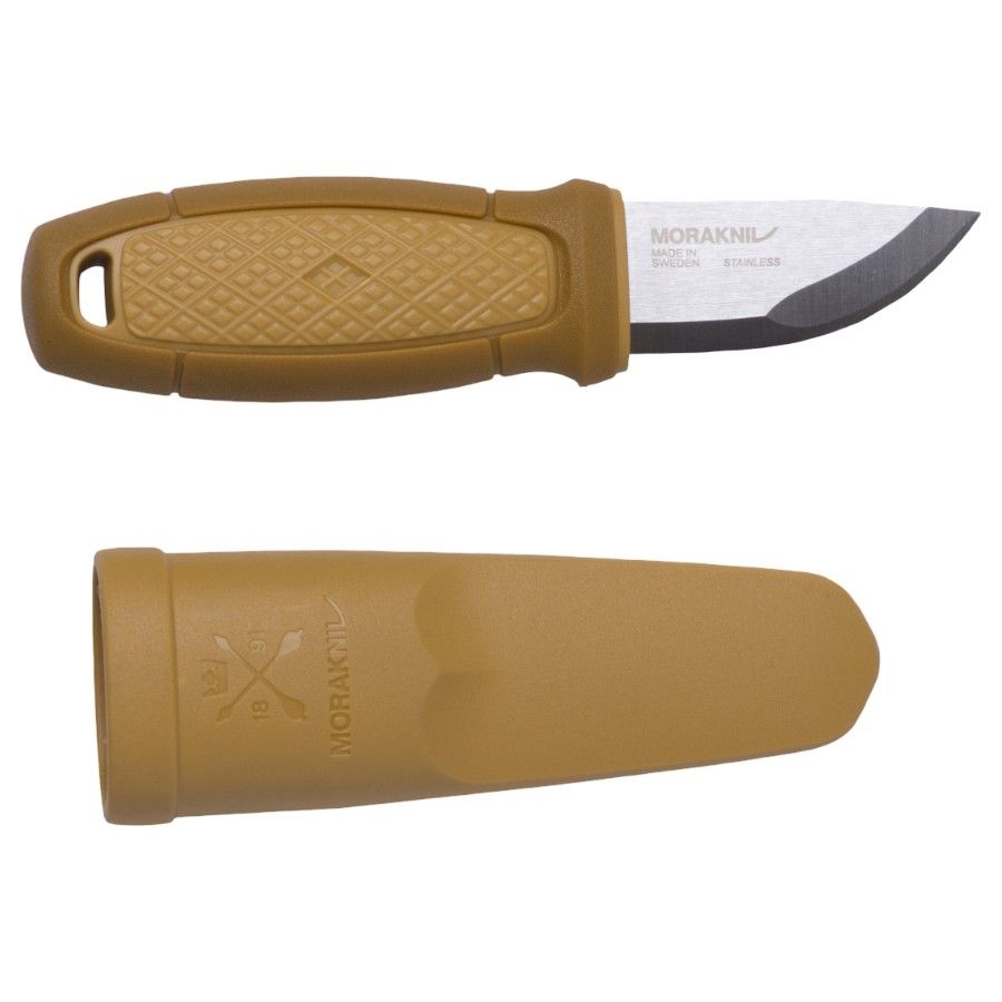 Morakniv Eldris, Enkelt, Jagtkniv, Dråbepunkt, Rustfrit stål, Termoplastisk elastomer (TPE), Gul