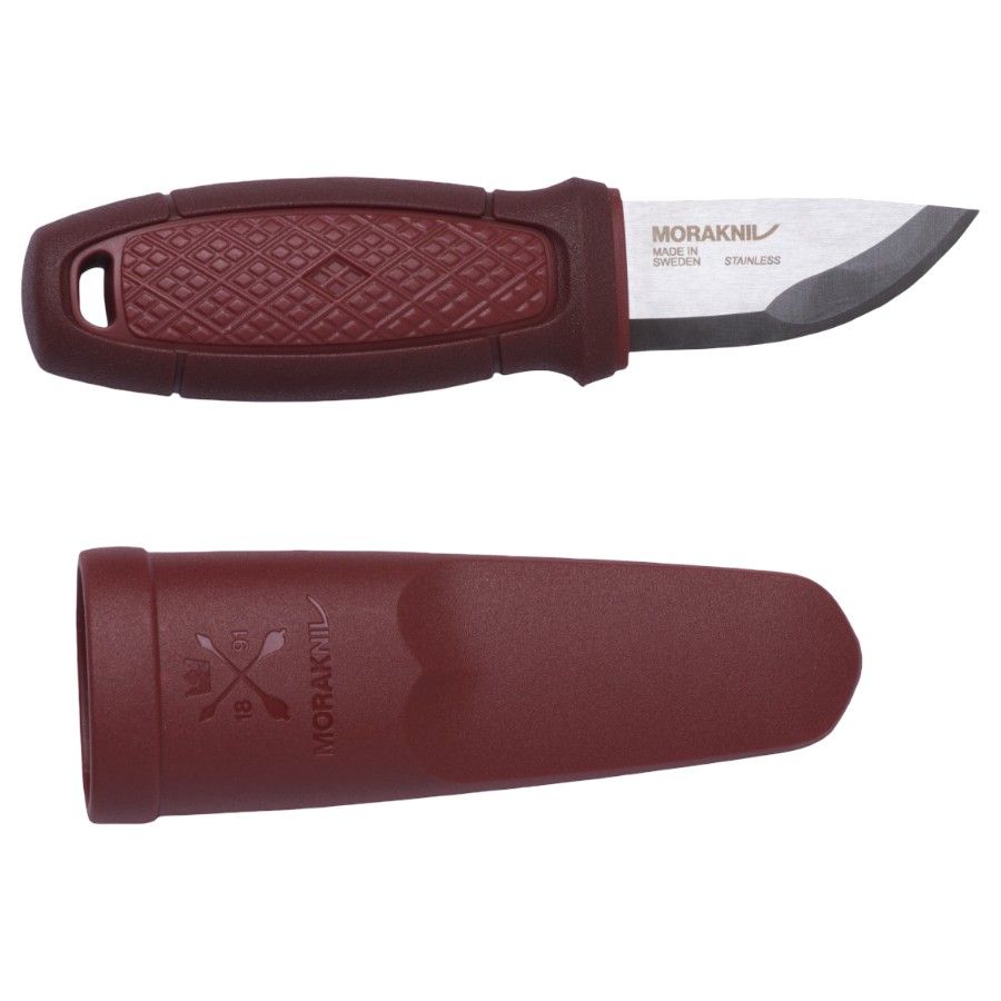 Morakniv Eldris, Enkelt, Jagtkniv, Dråbepunkt, Rustfrit stål, Termoplastisk elastomer (TPE), Rød