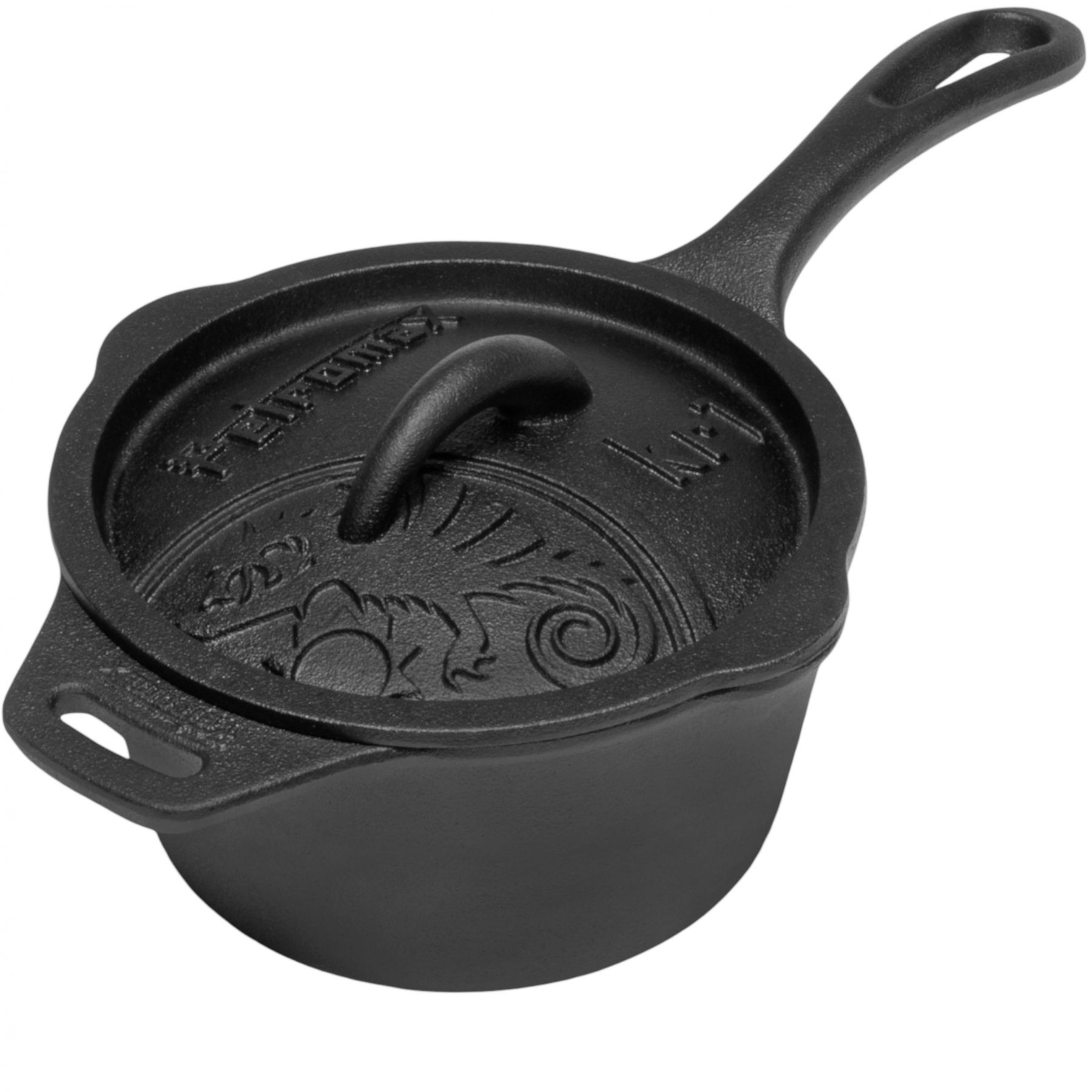 Petromax KR1 Cast-iron saucepan with lid, Sovsegryde med Låg, sort