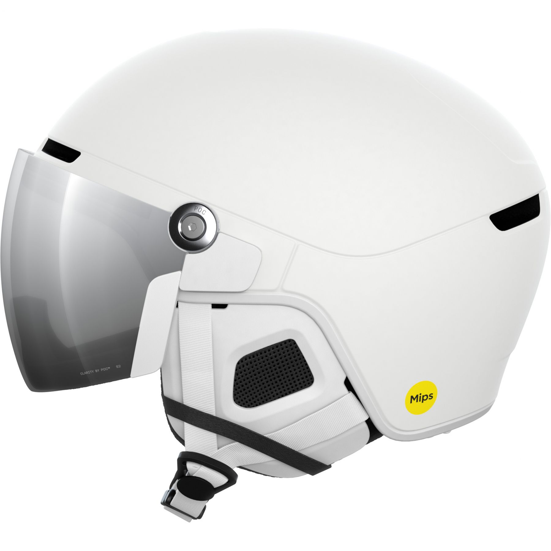 POC Obex Visor, skihjelm med visir, hydrogen white