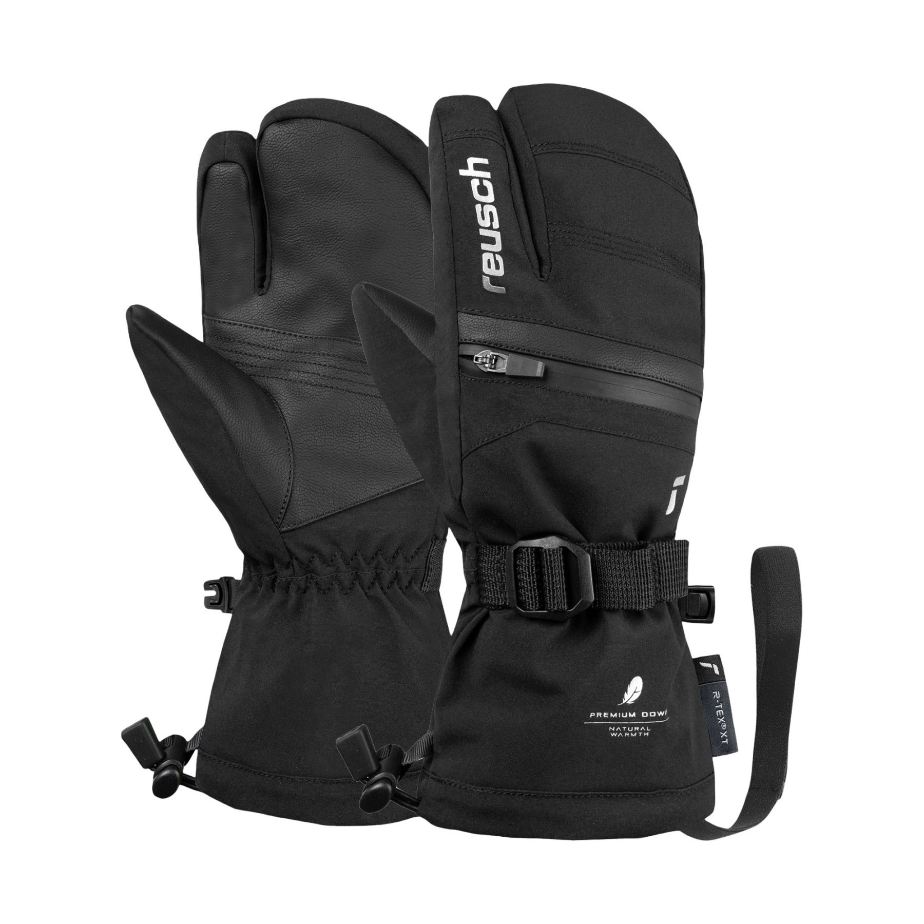 Reusch Lan R-Tex® XT, 3-fingre skihandsker, junior, sort