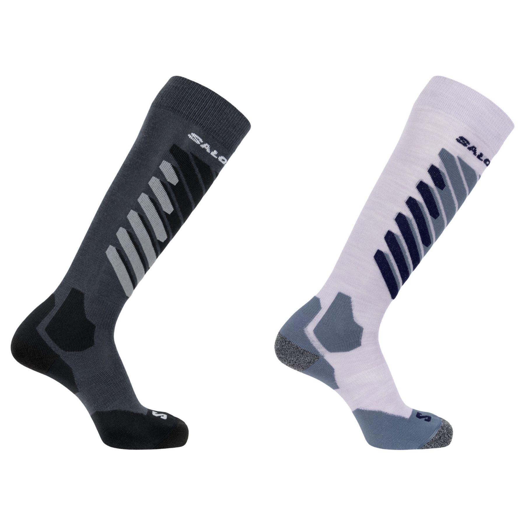 Salomon S/Access, skistrømper, 2-pak, grå/hvid