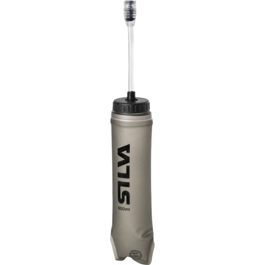 Silva Soft Flaske med Sugerør, 500 ml, sort
