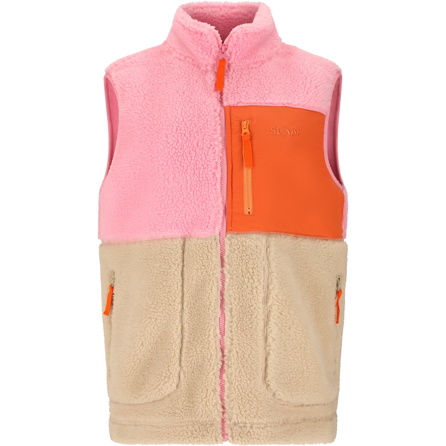 SLOPE Katau Teddy, fleecevest, dame, prism pink