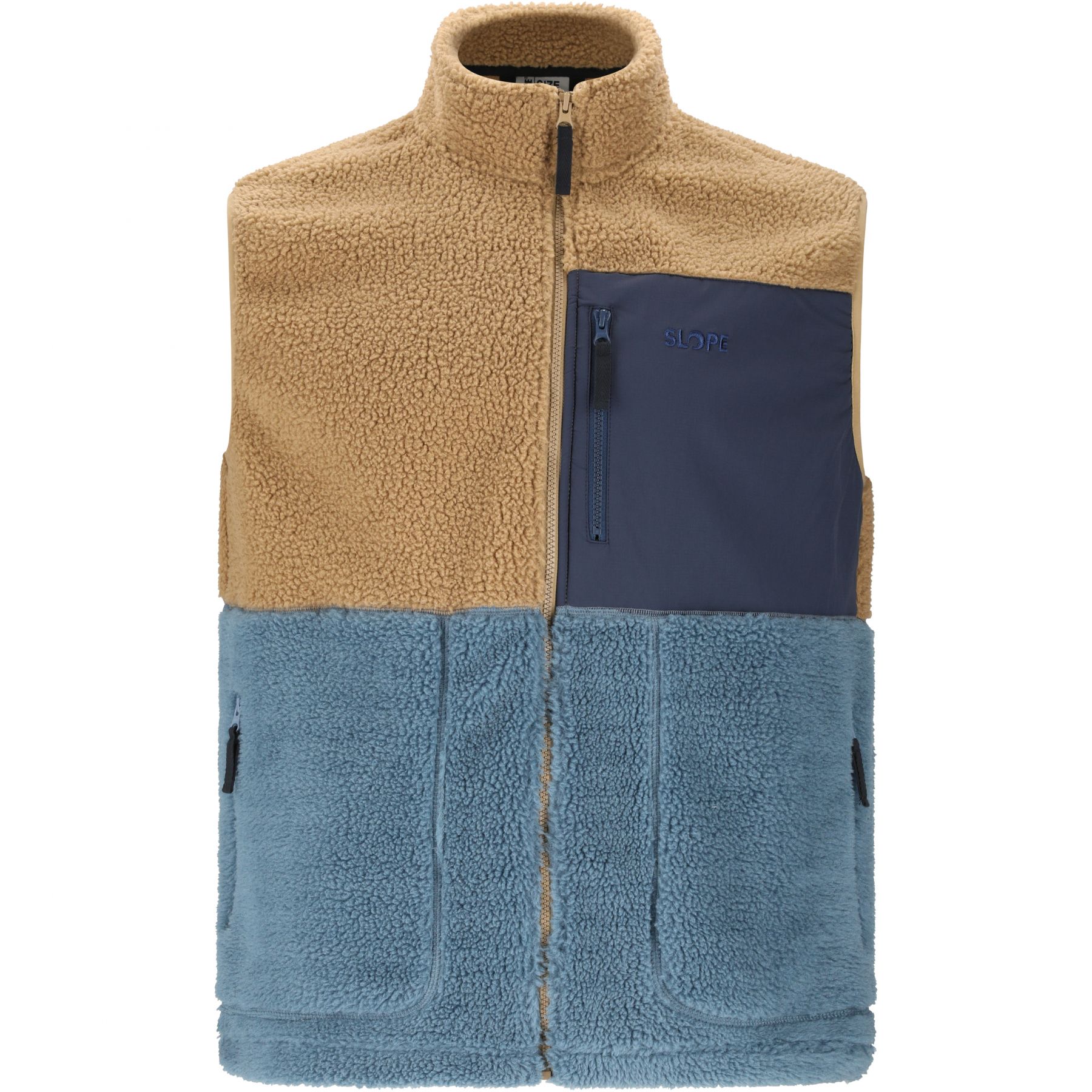 SLOPE Katau Teddy, fleecevest, herre, petrified oak