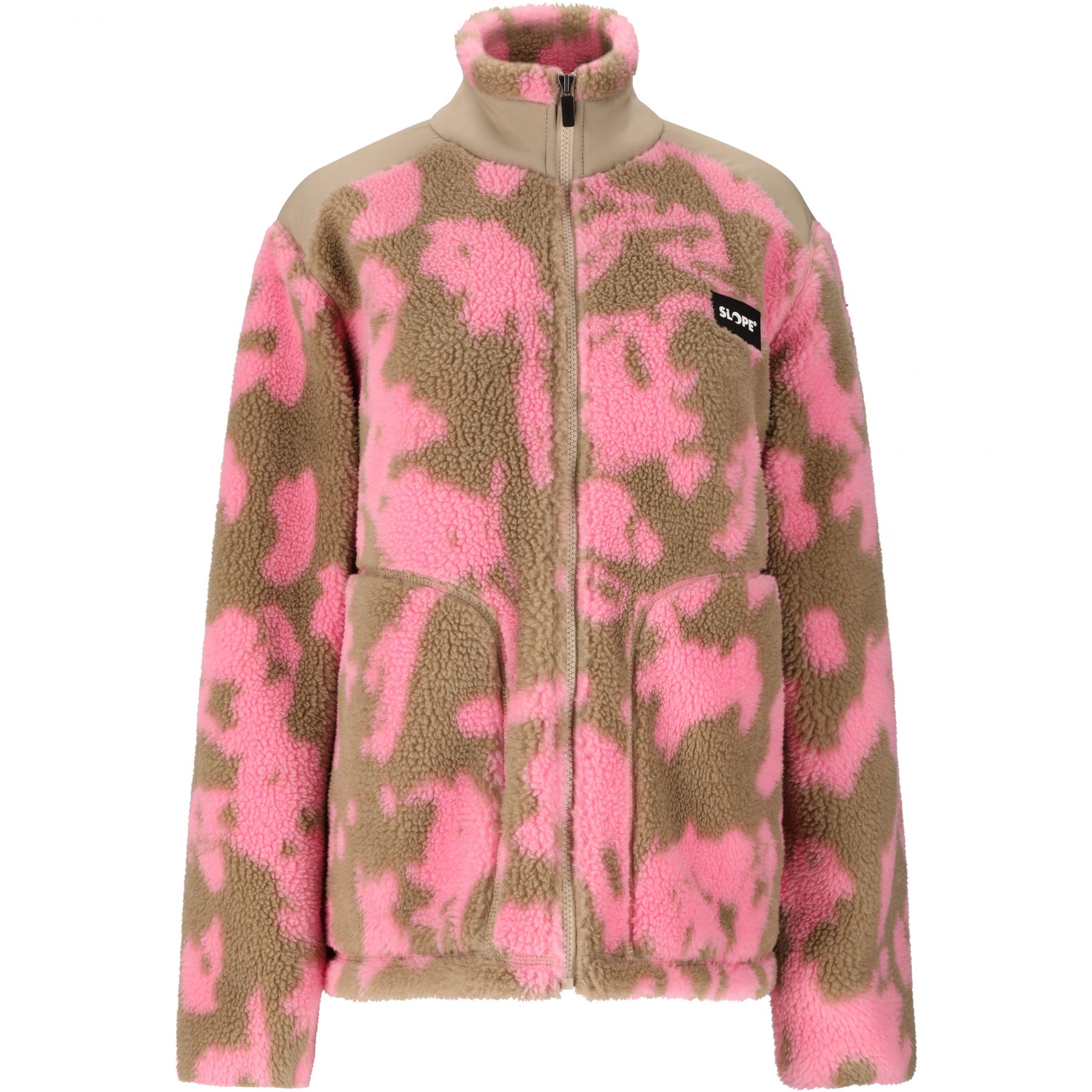 SLOPE Kendor AOP Teddy, fleecejakke, dame, pink