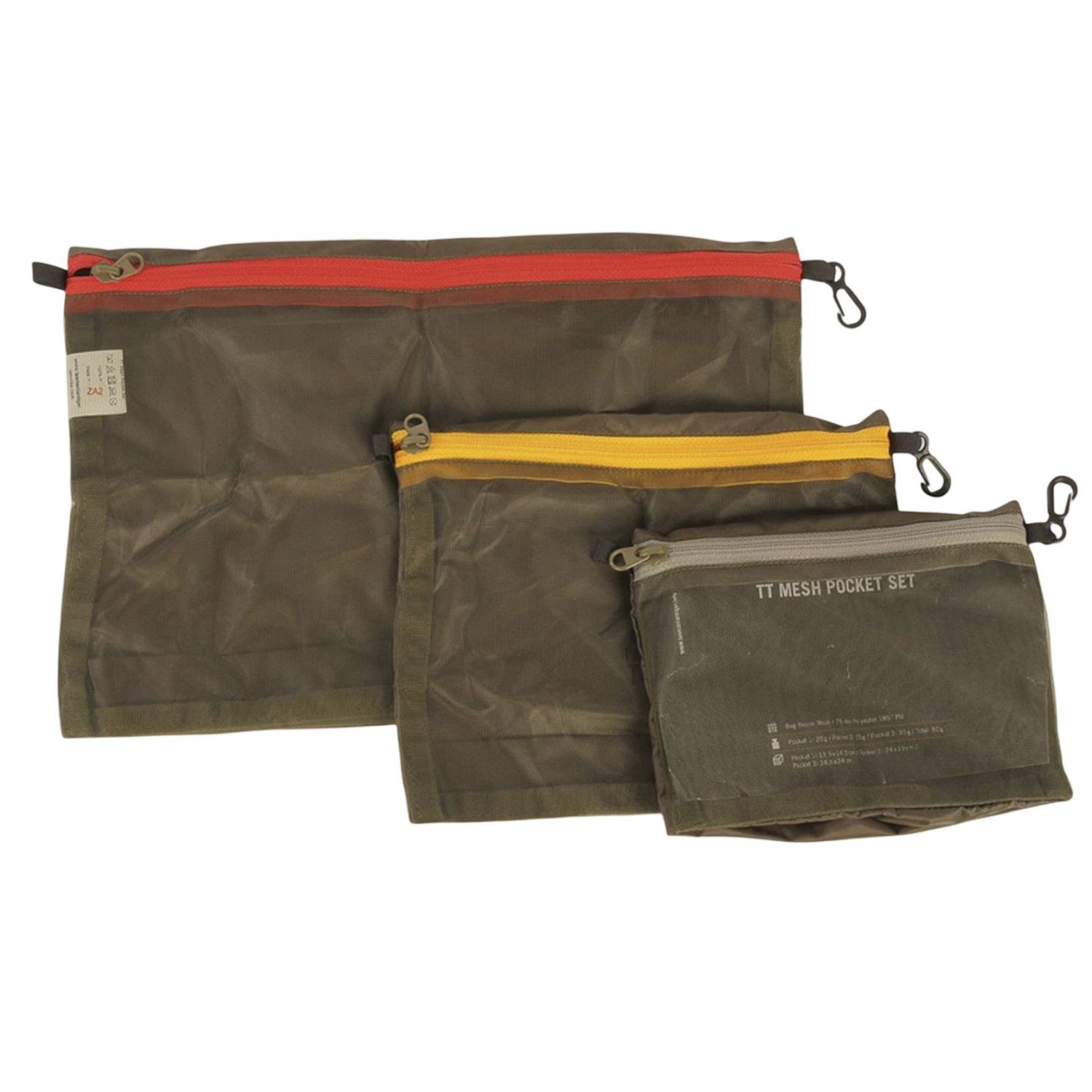 Tasmanian Tiger Tt Mesh Pocket Set - Olive - Str. Stk - Pung