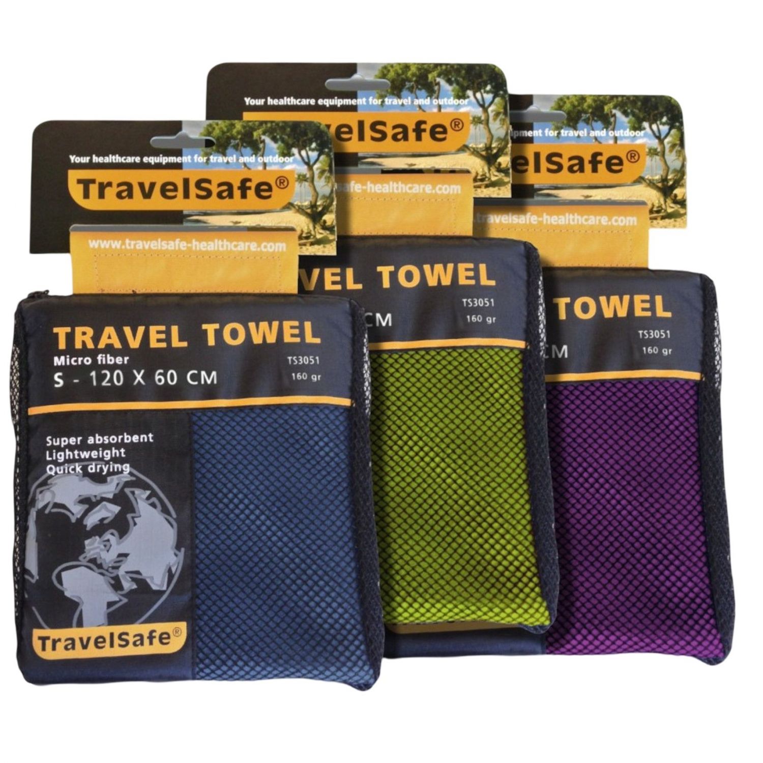 Travelsafe Traveltowel Microfiber S 60 X 120 Cm. - Lime Green - Str. Stk. - Håndklæde