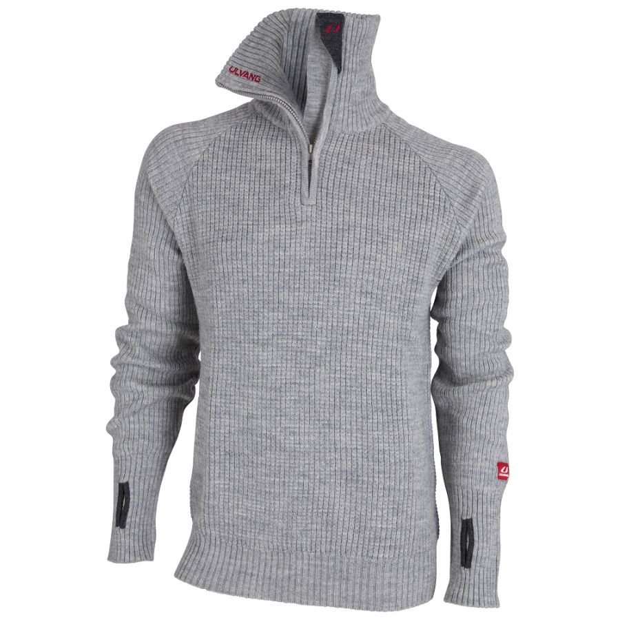 Ulvang Rav sweater w/zip uldtrøje-grey melange-M - Trøjer