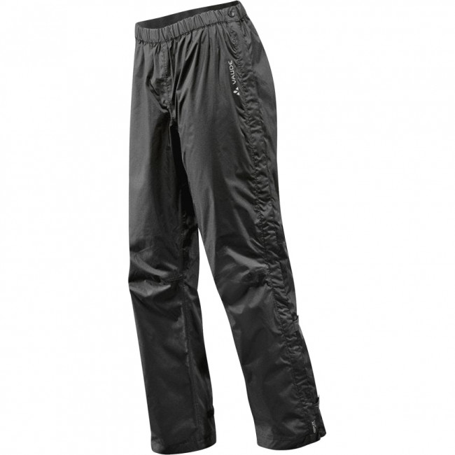 Vaude Fluid Full-zip Pants II S/S, regnbukser, herre, sort