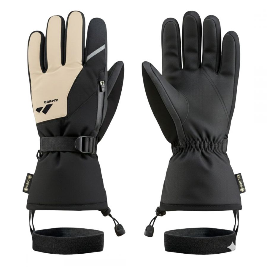 Zanier Ride GTX, skihandsker, sort/beige